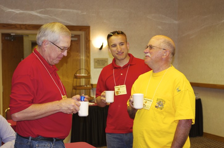 "Dave, did you not get the memo on the red shirt day?"